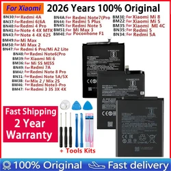 Original Battery For Xiaomi Mi Redmi Note Mix Max 2 3 A3 3S 3X 4 4X 4A 5 5A 5S 5X M5 6 6A 7 7A 8 8T 9 SE Pro Plus Lite batteries