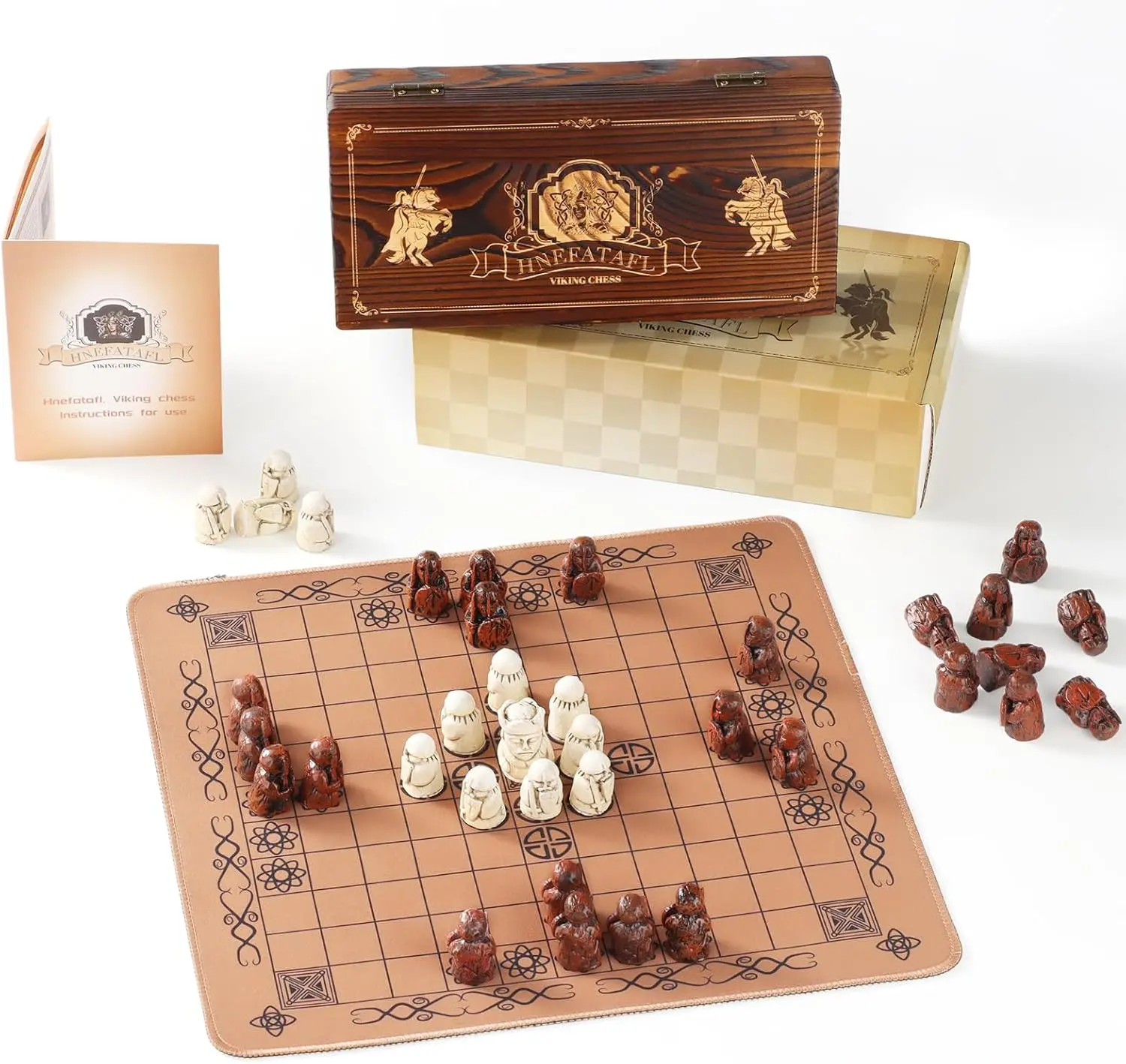 

Viking Hnefatafl Board Game Traditional Strategy Game 37 Pieces