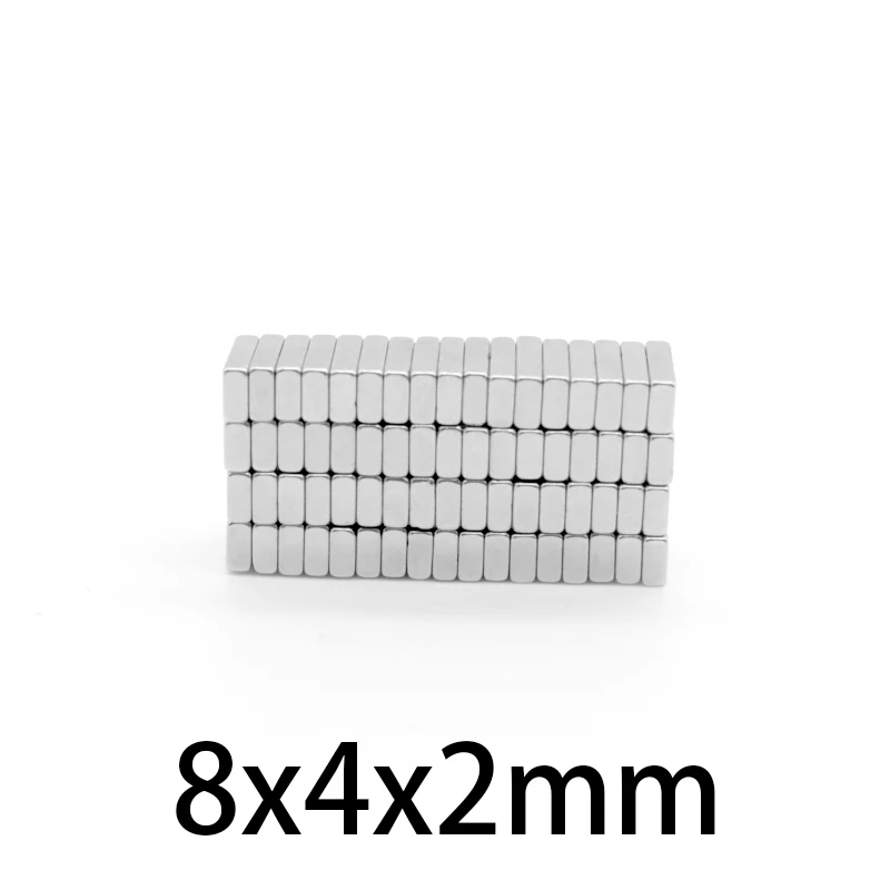 8x4x2mm Square Search Magnet 8mm x 4mm Permanent Neodymium Magnet Strong 8x4x2mm Small Block Strong Magnet 8*4*2 mm