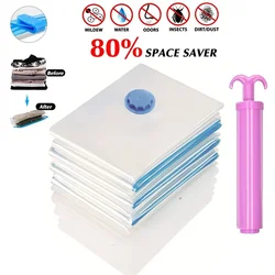 Moisture Proof Vacuum Bag Clothes Storage With Valve Transparent Folding Travel Space Saving Aspirated Compression