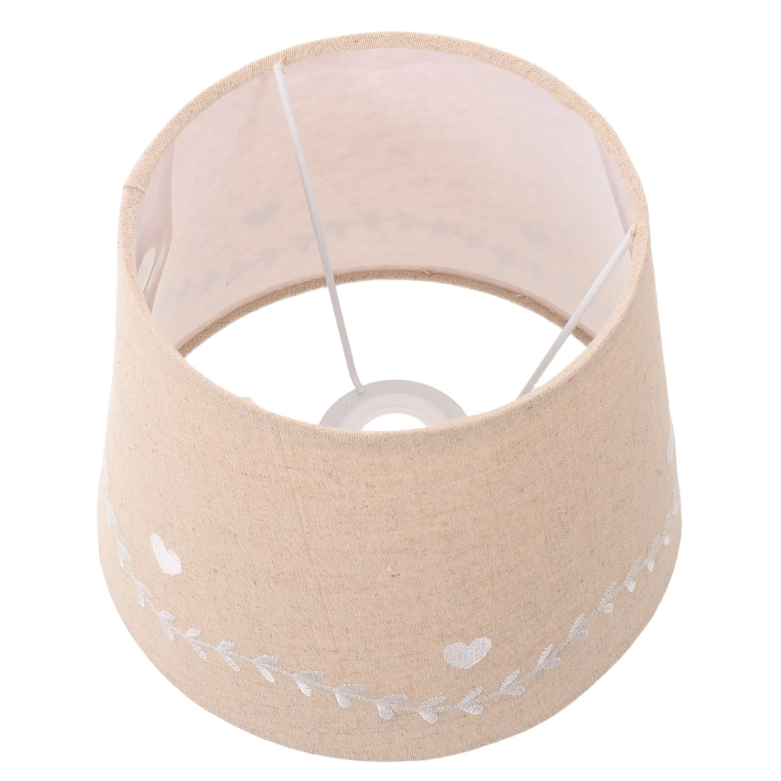 Linen Lampshade Drum Lamp Shade Vine Embroidery Table Lamp Cover E27 E14 6.5 High 8.7 Bottom 6.5 Top Living Room Bedroom Rustic