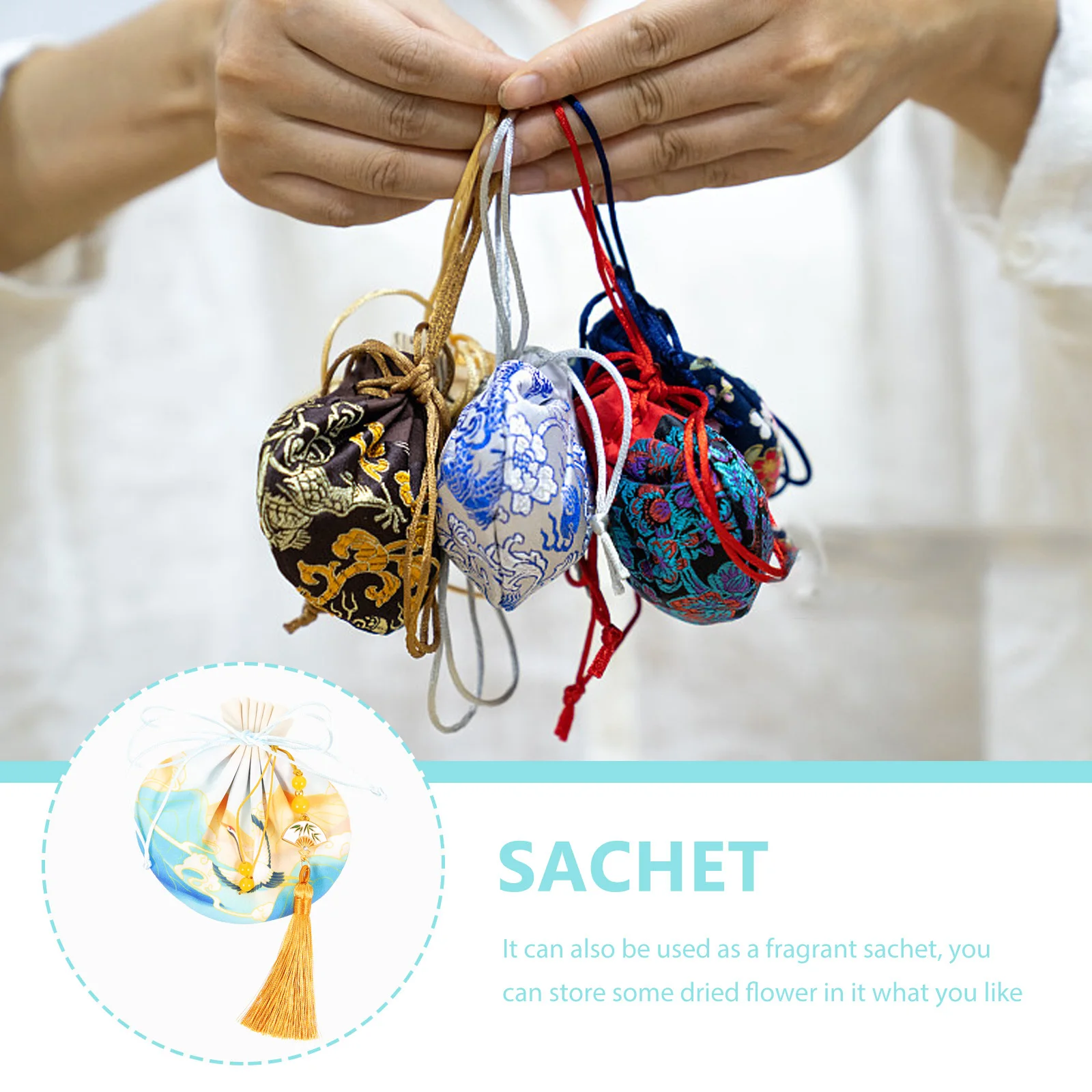 

Chinese Sachet Bag Empty Fragrance Pouch For Lavender Dried Flowers Car Hanging Storage Bag Wedding Party Gift Packing