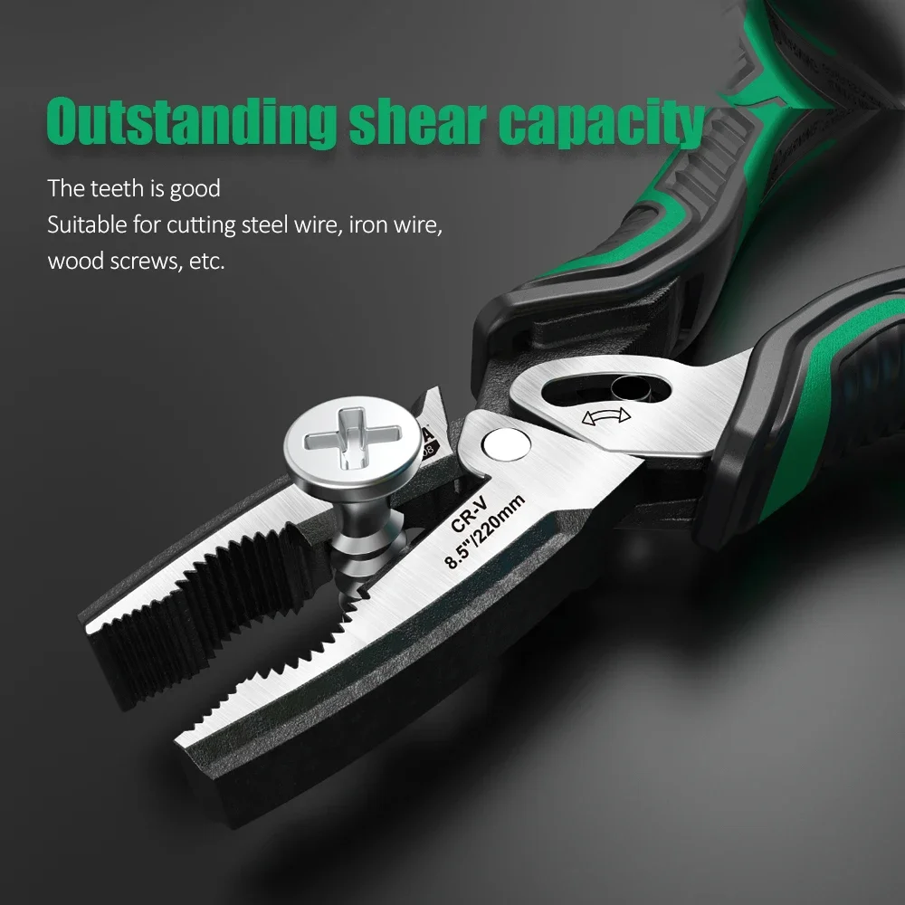 LAOA 8.5 Inch Wire Cutters Professional Eccentric Dual Shaft Labor-saving Electrician Pliers CR-V Household Hand Multi Tool