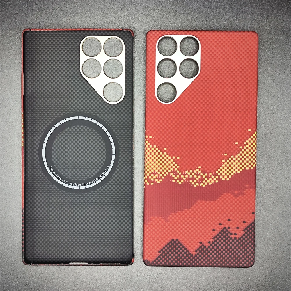 حافظة كيفلر لهاتف ZTE nubia RedMagic 11 Pro من ألياف الأراميد شحن مغناطيسي رفيع للغاية بتصميم بسيط من ألياف الكربون