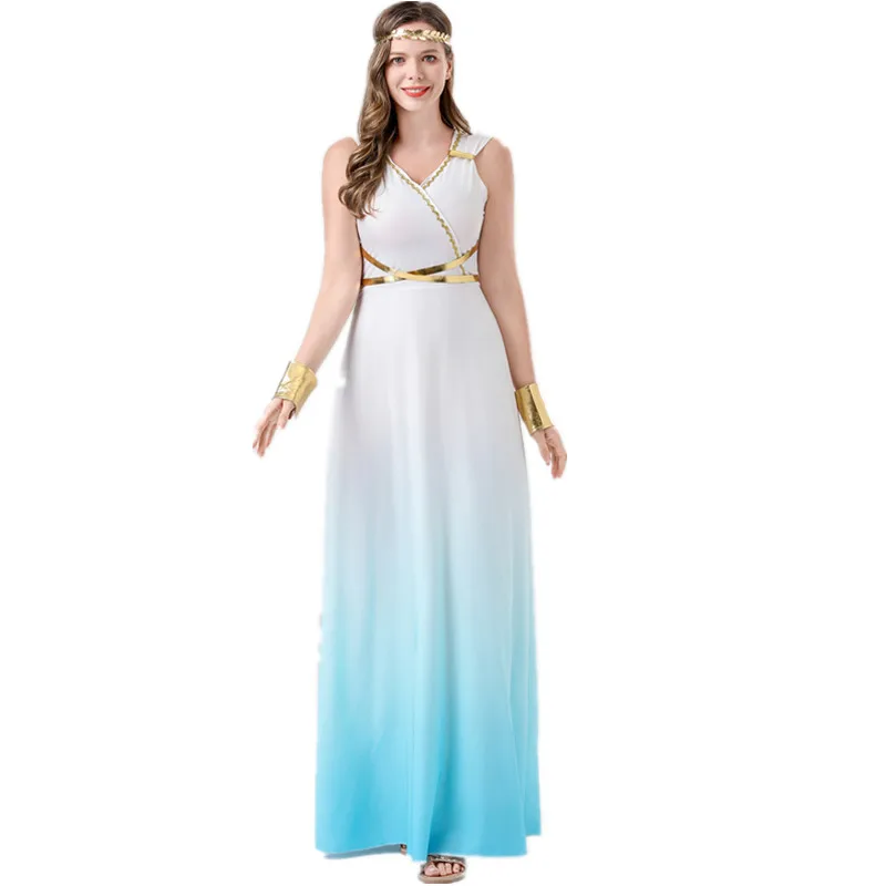 Halloween Medieval Mythology Ancient Greek Goddess Cosplay Costume masquerade Egyptian Cleopatra Princess Fancy Dress