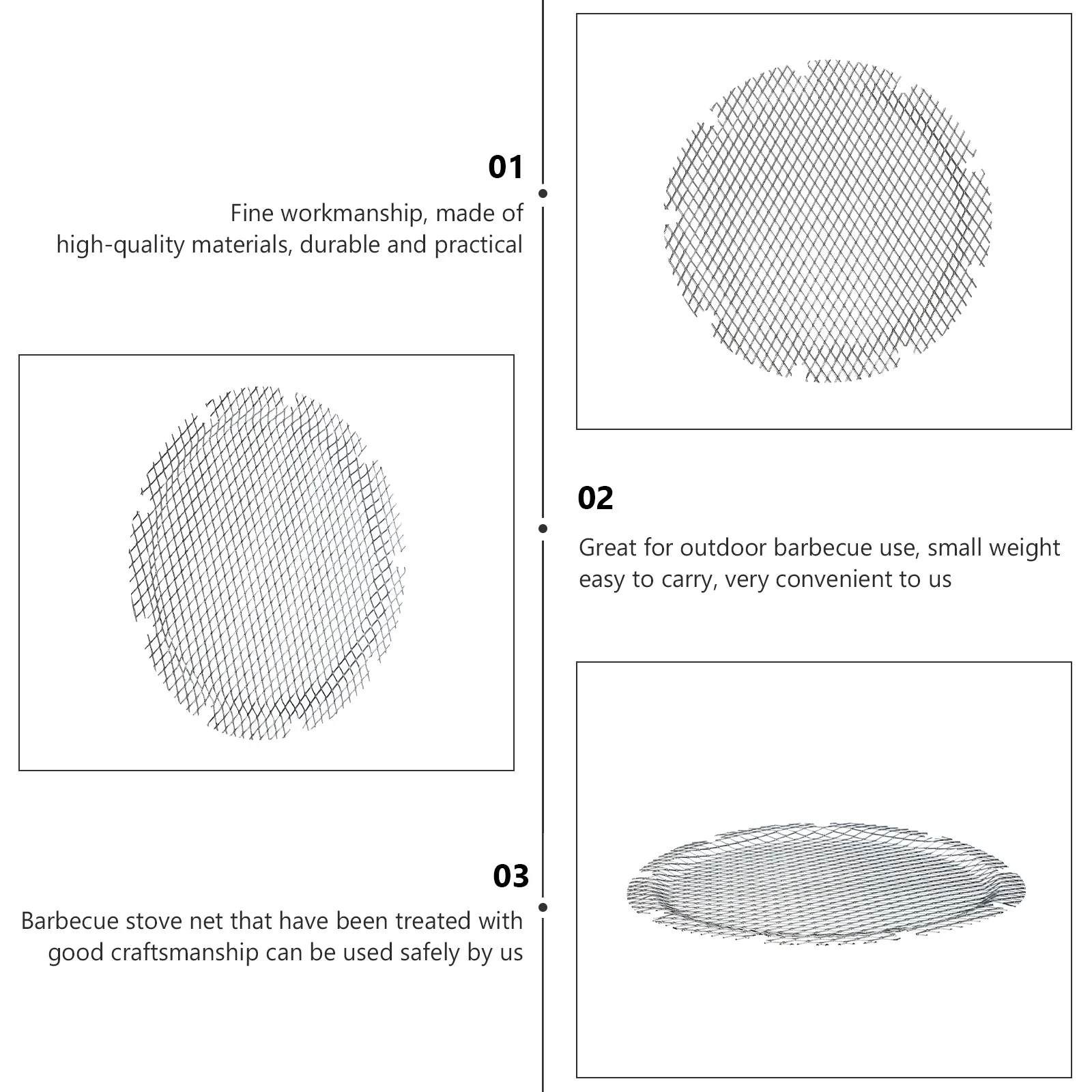 

Premium Stainless Steel Fireproof Mesh for Barbecue Camping Stove Grill Lightweight Heat Resistant Round Stove Net