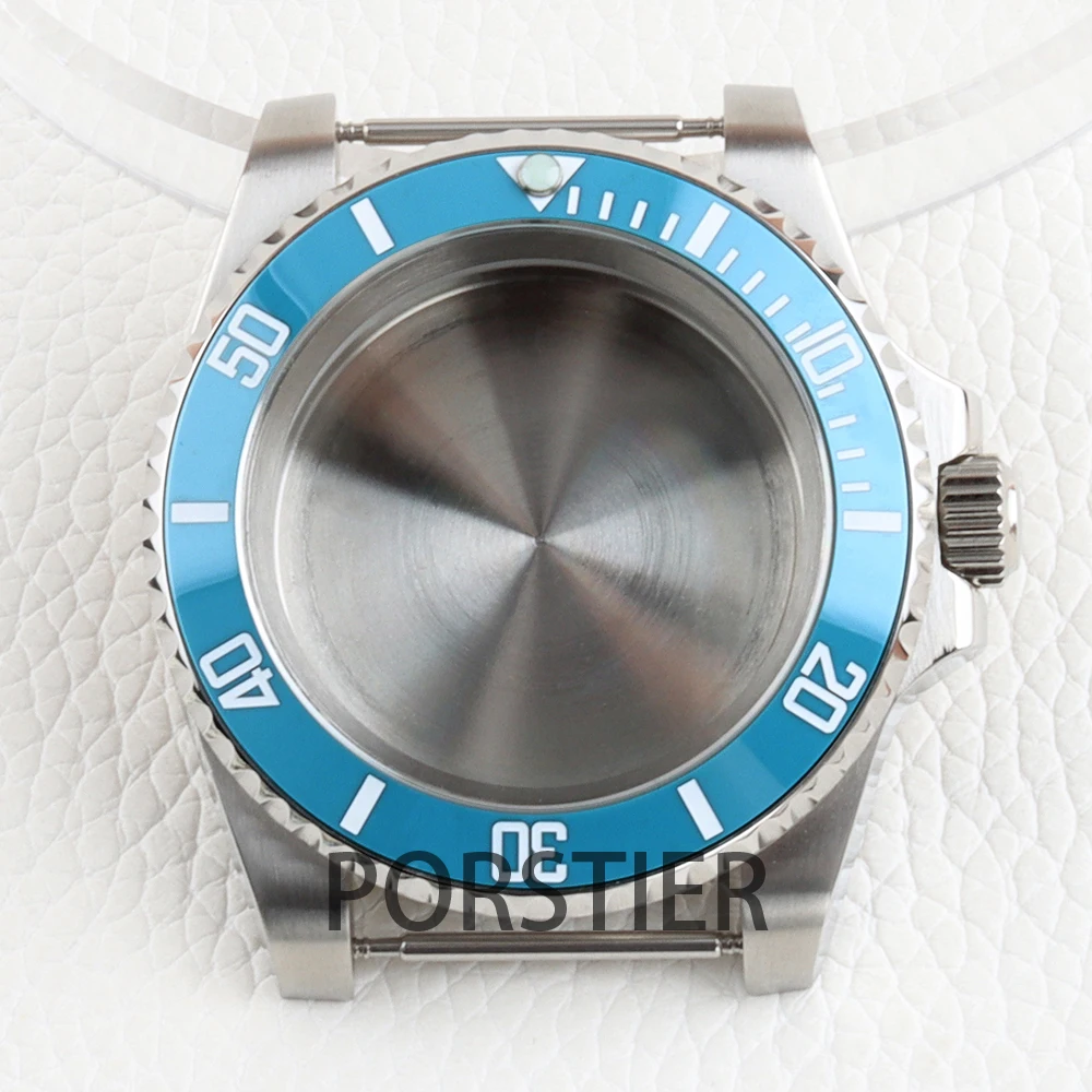 40mm NH35 Watch Case Sapphire Glass Ice Blue Ceramic Bezel for SUB GMT NH34 NH35 NH36 NH38 Movement Solid 316L Stainless Steel