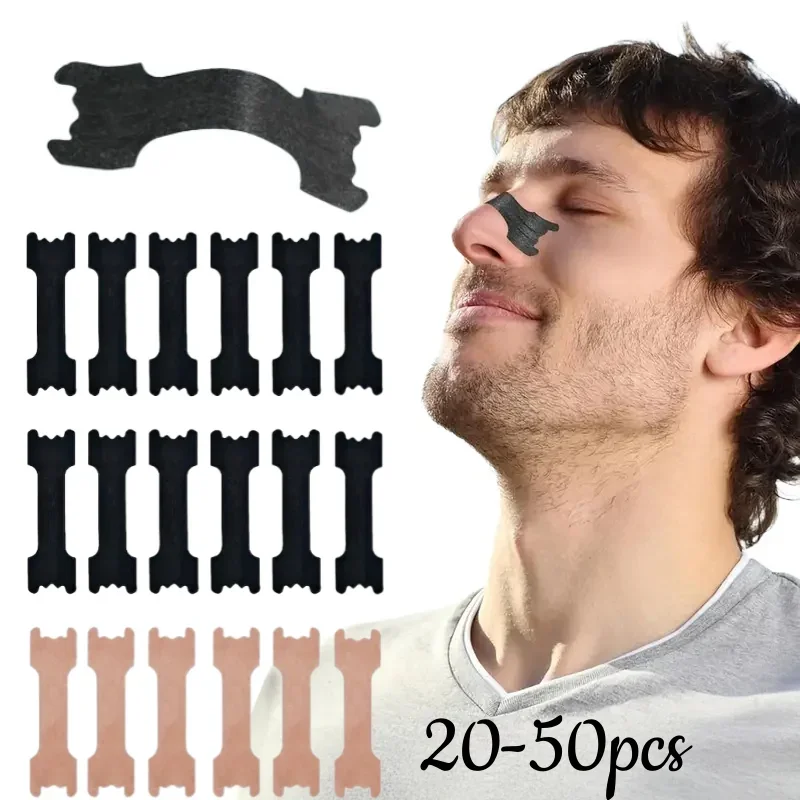 

20-50pcs Nose Strips Extra Strength Breathable Nasal Patches for Snore Relief Better Sleep Home Sleeping 、