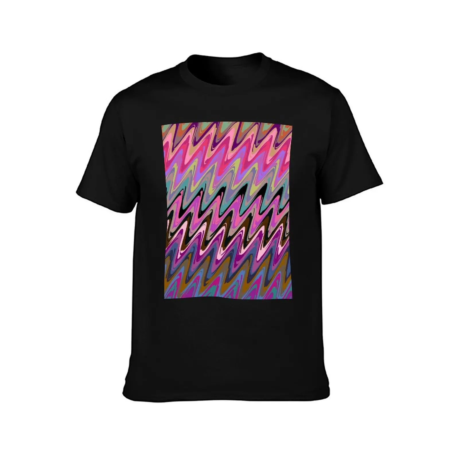 Abstract ZigZag Fractal in Pink & Brown T-Shirt summer shirt quick-drying rapper graphic tees clothes t shirt men