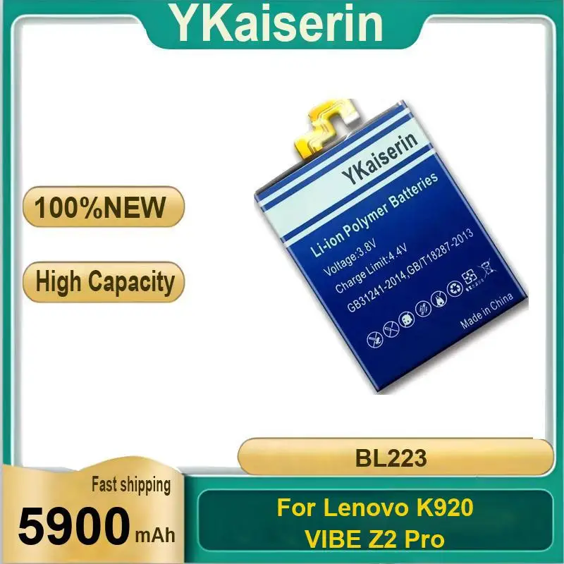 

Mobile Phone Battery 5900Mah Environmentally Friendly For Lenovo K920 Vibe Z2 Pro BL223