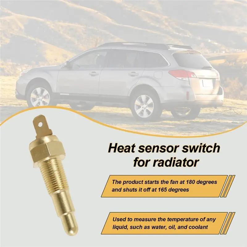 A67K-Engine Cooling Fan Thermostat Sensor Switch 1/8Inch NPT 180 Fahrenheit On 165 Fahrenheit Off For Water Oil Coolant