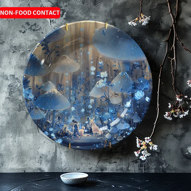 Romantic Garden Couple Ceramic Decorative Plate, Hand-Painted Art Wall Plate, Home Wall Decoration Ornament, Non-Food Contact