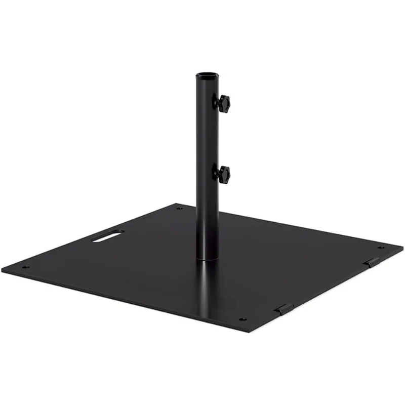 

Umbrella Base 40lbs with Stainless Steel Umbrella Tube, Heavy Duty Square Steel Umbrella Stand with Roller, Blac