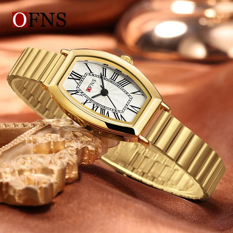 

OFNS2025 New1562 Женские часы Модные простые ретро легкие роскошные женские кварцевые часы Водонепроницаемые роскошные легкие деловые часы