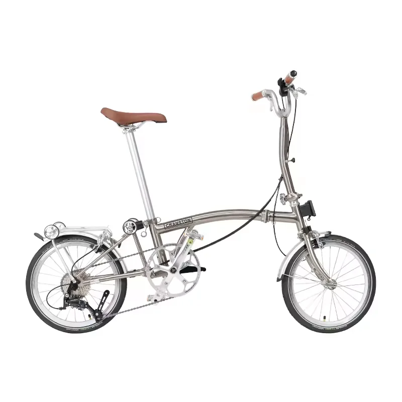 CRANSTON 16-inch 9-speed R9 Max Tri-folding Bike Electroplate Steel Frame Light Weight Foldable Bike S bar M BAR Folding Bicycle view 3