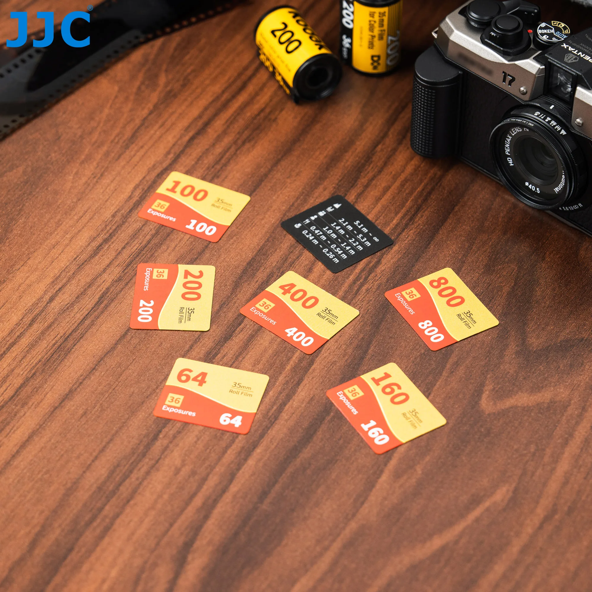 JJC فيلم سلبي التصوير أداة مجموعة بطاقات بطاقة تسجيل الفيلم ل PENTAX 17 فيلم كاميرا التركيز المسافة المرجعية بطاقة