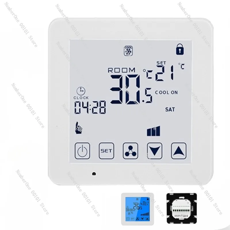 HY08AC Air Conditioner Thermostat Remote Control for HVAC System Room Fan Coil Unit
