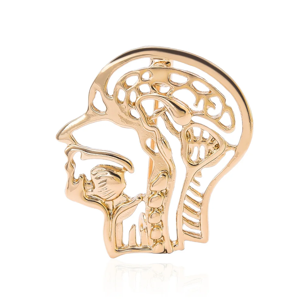 Medsor Anatomy Head Structure Medicine Pin Brooch Medical ENT Lanyard Lapel Bag Badge Accessories for Student Doctor Nurse