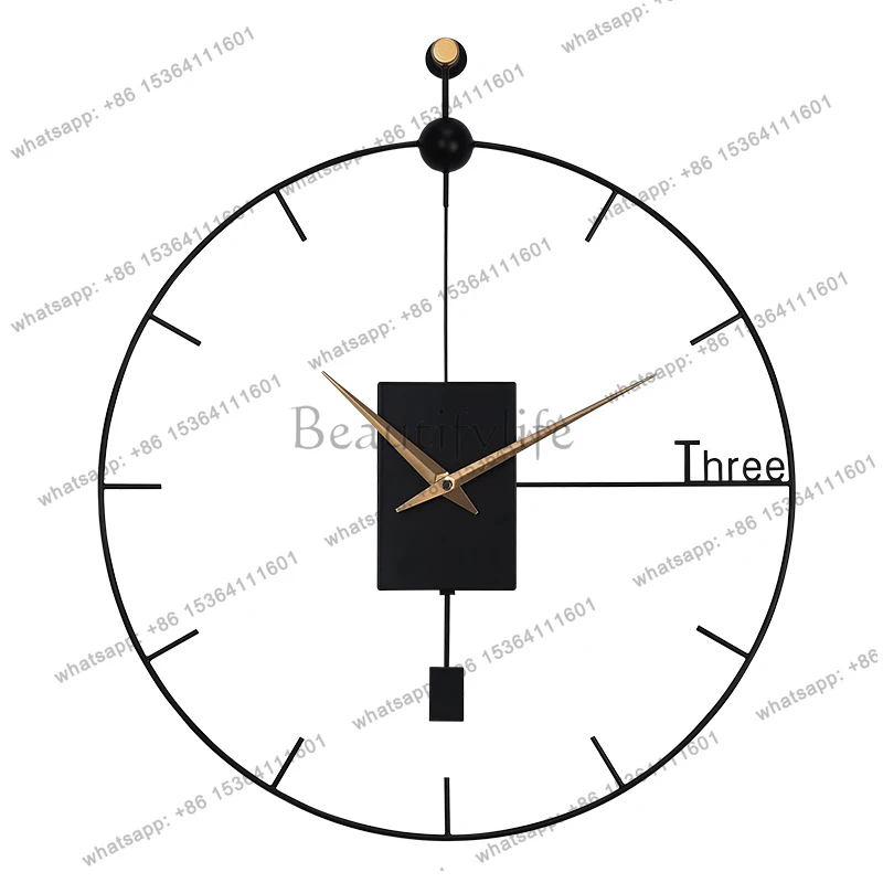 Light Luxury Wall Clock Chinese Creative Design Living Room Simple Wall Watch Fashion Xenomorph Reloj De Pared Home Furniture
