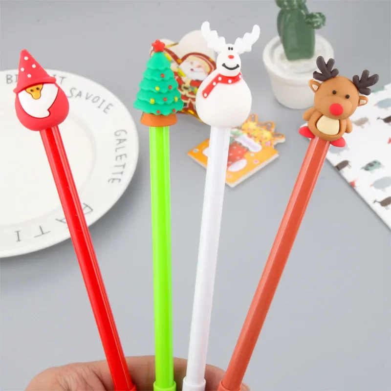 

50 шт., креативные гелевые ручки с милым мультяшным Санта-Клаусом, рождественская гелевая ручка, каваи, школьные принадлежности, канцелярские принадлежности