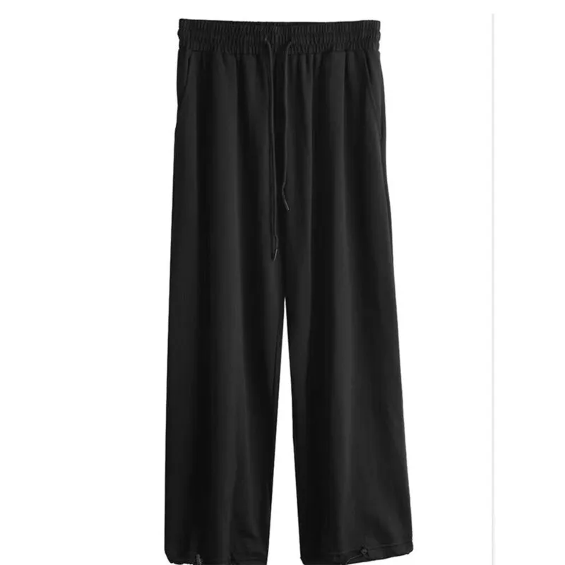 

Спортивные мужские простые классические и весенне-осенние повседневные брюки с эластичной резинкой на талии, регулируемые спортивные брюки большого размера