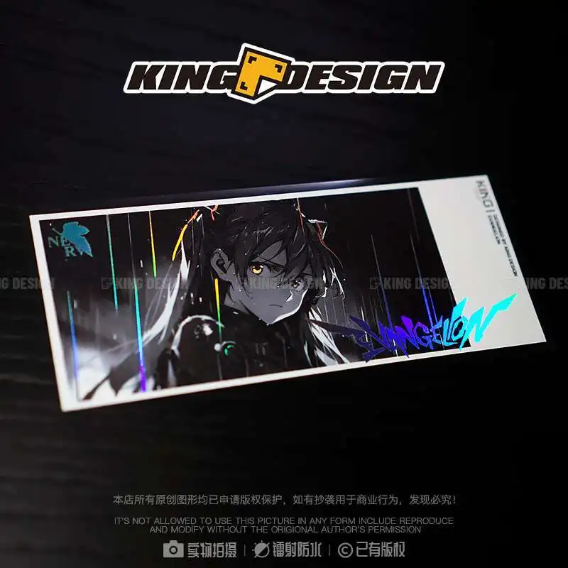

New Evangelion EVA Asuka Laser Car Sticker Cartoon Cartoon Decoration Body Concealer Decoration Sticker