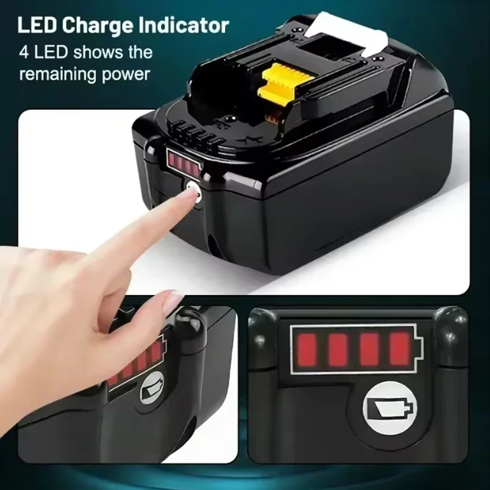 👏👏Genuine For Makita 18V 6Ah Rechargeable Power Tools Battery 18V with LED Li-ion Replacement LXT BL1860B BL1860 BL1850