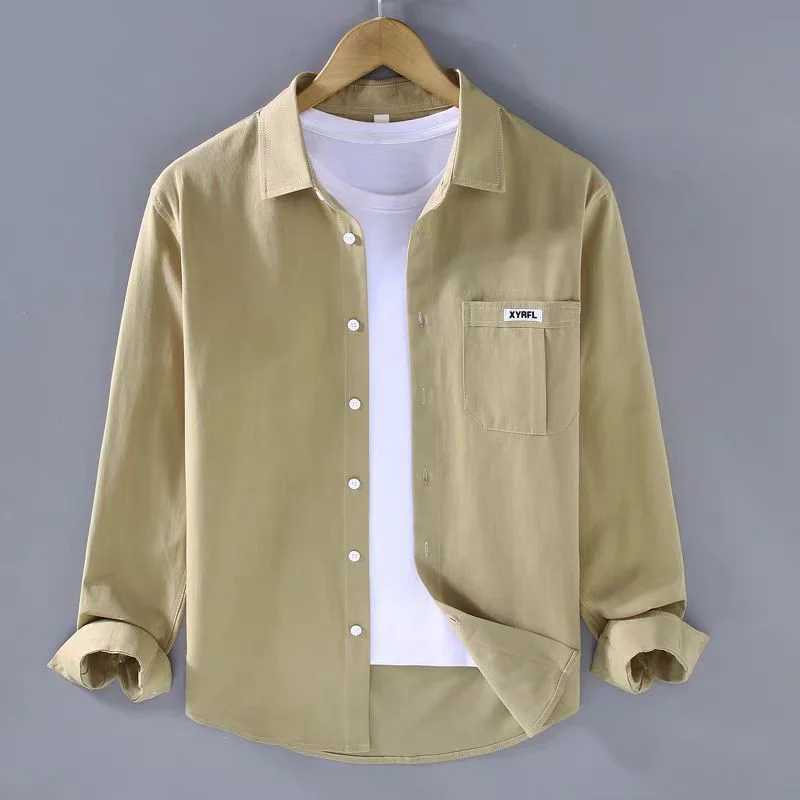 Retro Corduroy Long Sleeve Shirt Jacket Casual Men's Fashion Spring Autumn Loose Fit Youthful Trendy Button up Casual Shirt