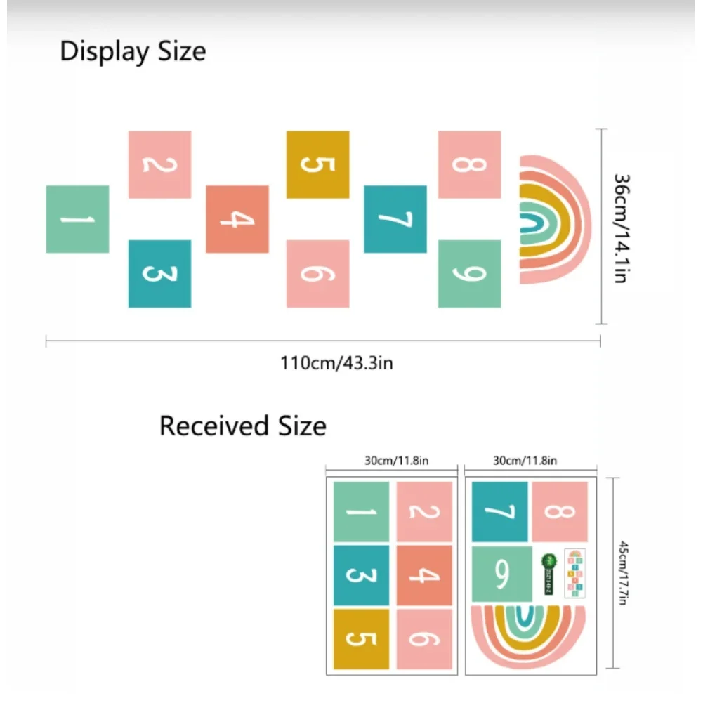 For Kindergarten PVC Material Peel-off Repositionable Bubble-free Application For Living Room Vibrant Number Wall Stickers