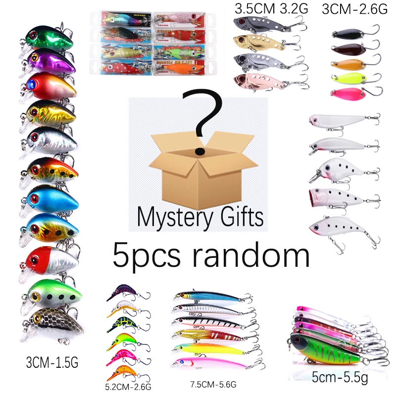 1PC-40Pcs of Randomly  Fishing Lure Minnow Popper Crankbait pencil VIB  Wobble Bait Artificial Bait peche  Pike carp Sea fishing