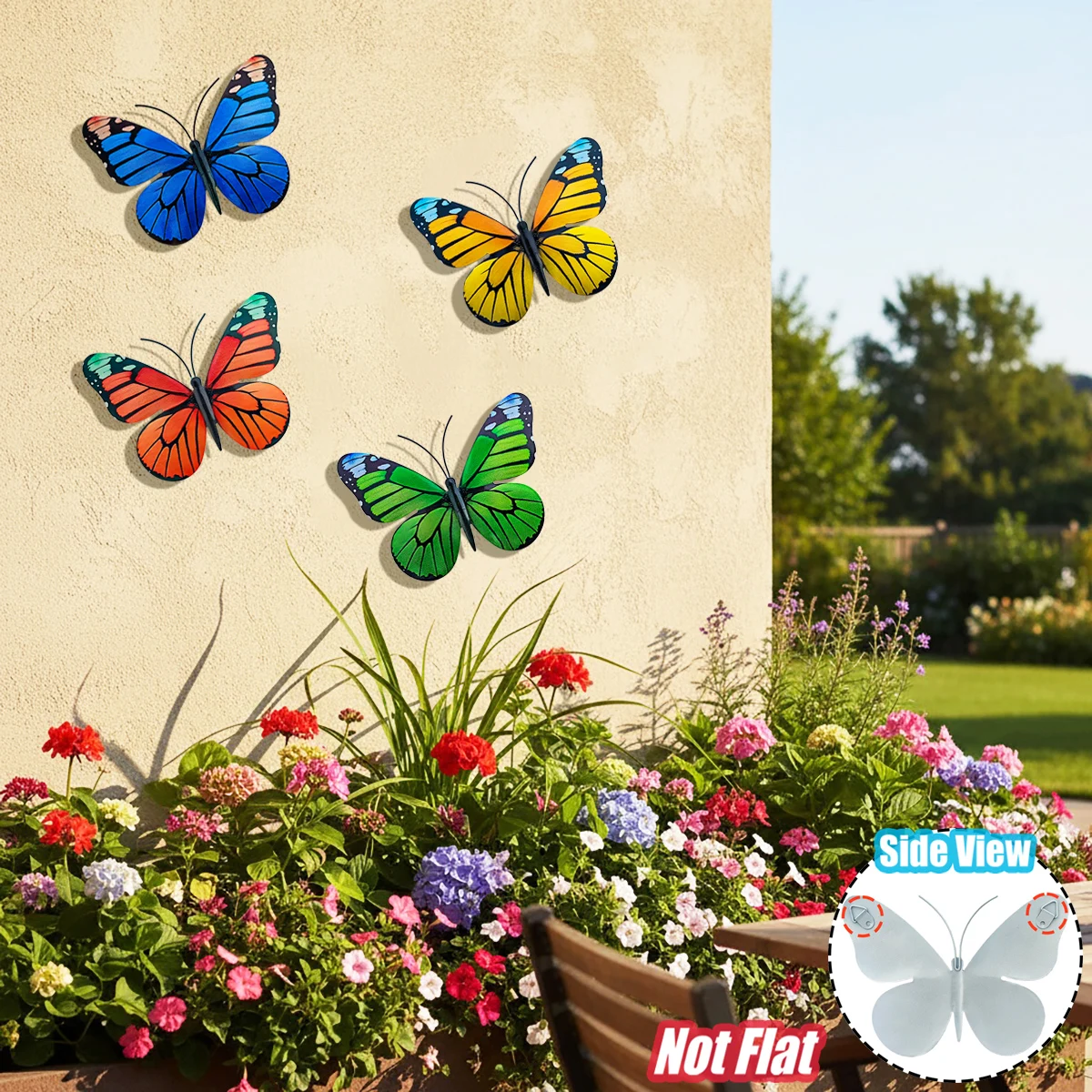 Metal Butterfly Wall Decor Iron Art Wall Sculpture Hanging for Outdoor Garden Patio Yard Porch Fence Wedding & Mother's Day Gift