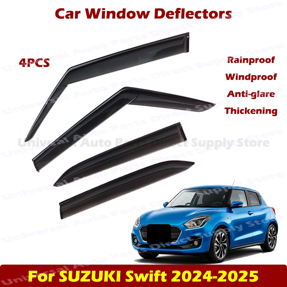 

Car Side Window Rain Visor Deflector For Suzuki Swift 2024-2025 UV Resistant Waterproof Easy Adhesive Installation No Drilling