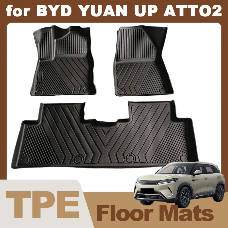 For BYD YUAN UP ATTO 2 TPE Floor Mats Set Car Foot Mats Easy to Fit And Clean TPE Floor Mats Full Coverage Car Floor Mats Front