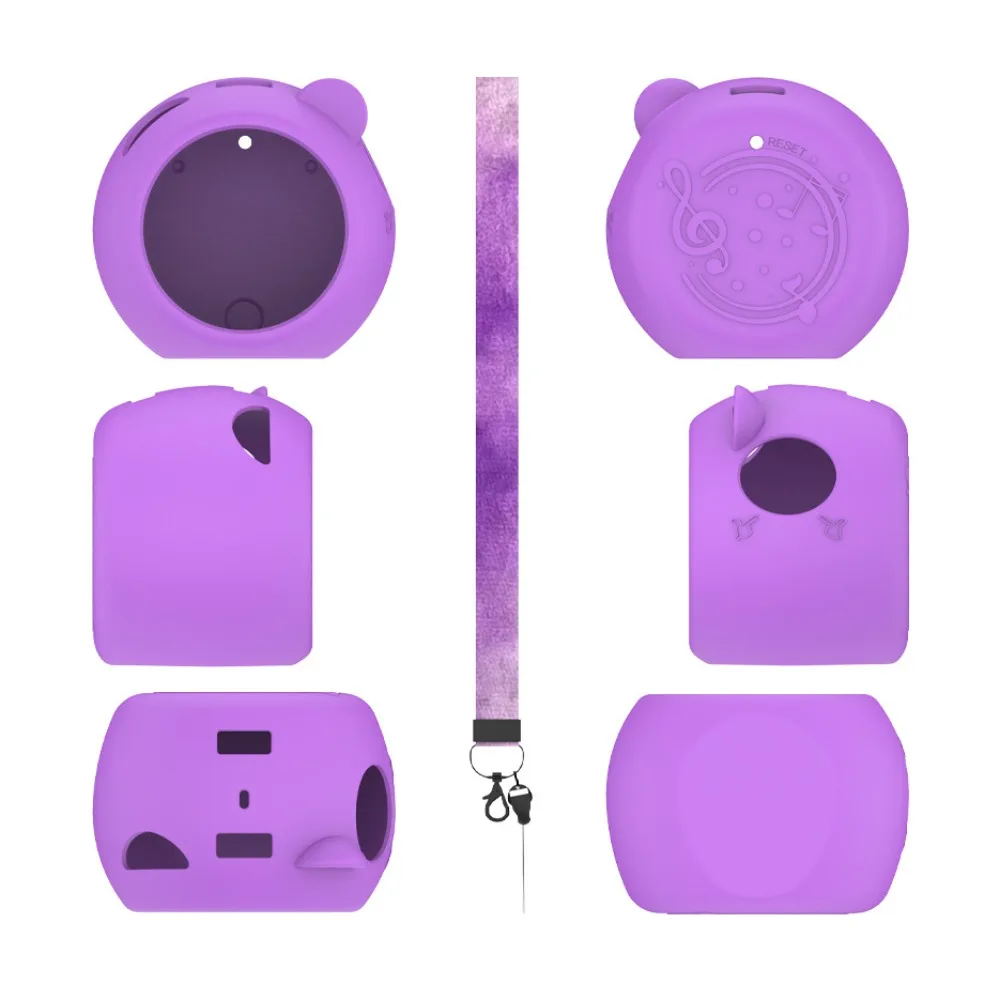 Silicone Protective Cover Anti-Scratch with Lanyard Carrying Case Solid Color Shockproof for TakaraTomy Punirunes Puni