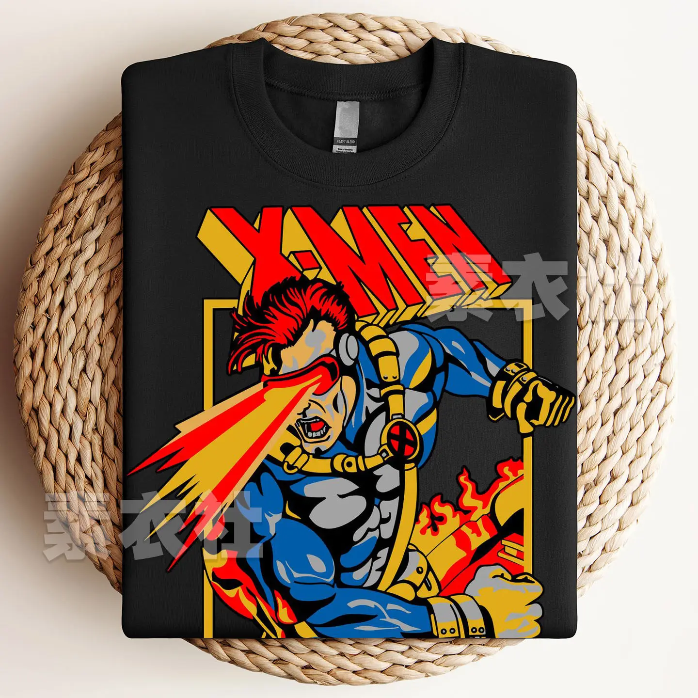 Camiseta Versátil de Algodón Puro de Manga Corta con Diseño de Cyclops Scott X-MEN de la Serie X-Men Láser Negro 2026 para Adultos y Niños