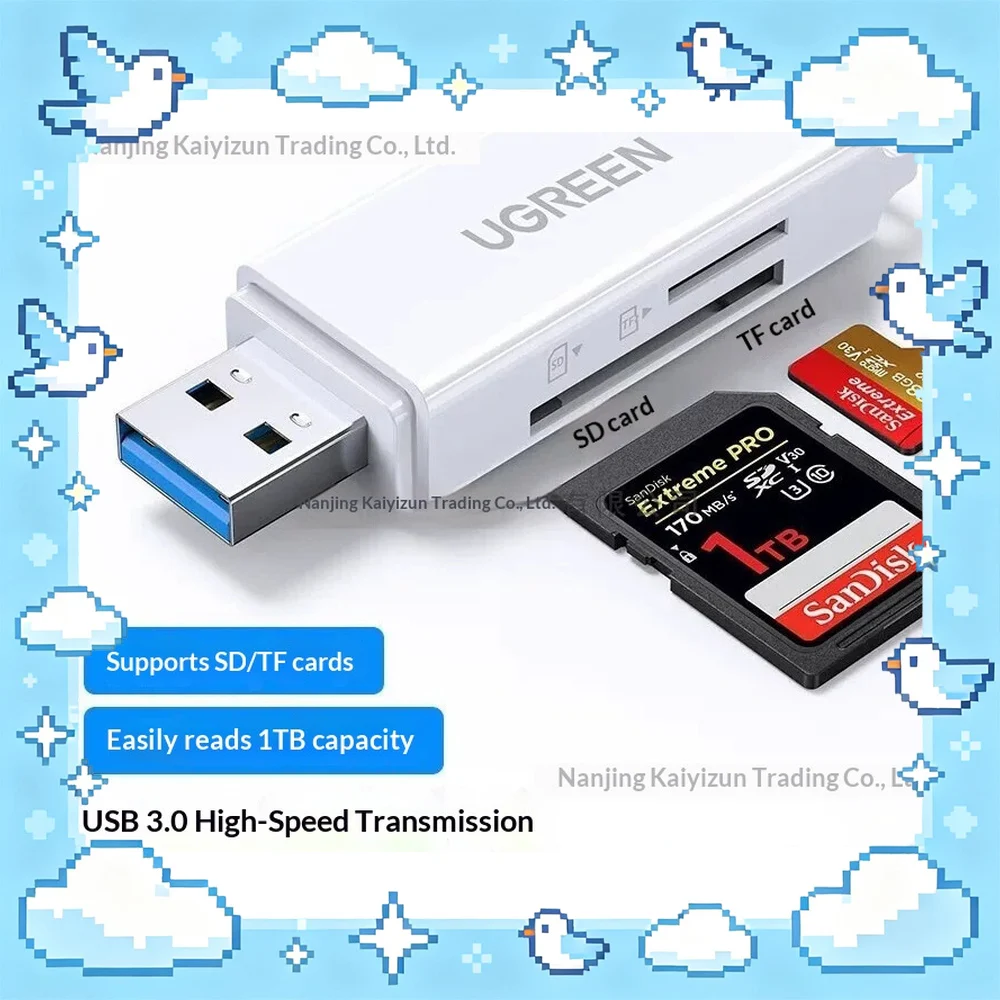 UGREEN 40753 CM104 USB 3.0 SD TF Card Reader Memory Card Adapter for Computer Laptop