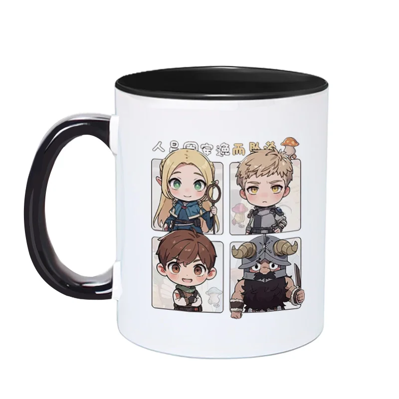 Anime Delicious In Dungeon Meshi tazas Chilchack Marsilla Laius Cosplay Taza de agua de café de cerámica hombres mujeres taza de beber de dibujos animados