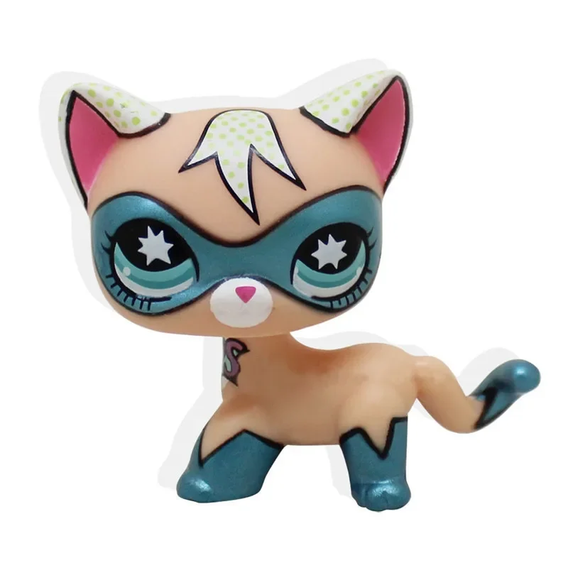 Pet Shop Lps Toy Standing Anime Figure Rare Short Hair Cat Egyptian Grey Blue Eyes Old Original Animal Collection Kids Gift Toys