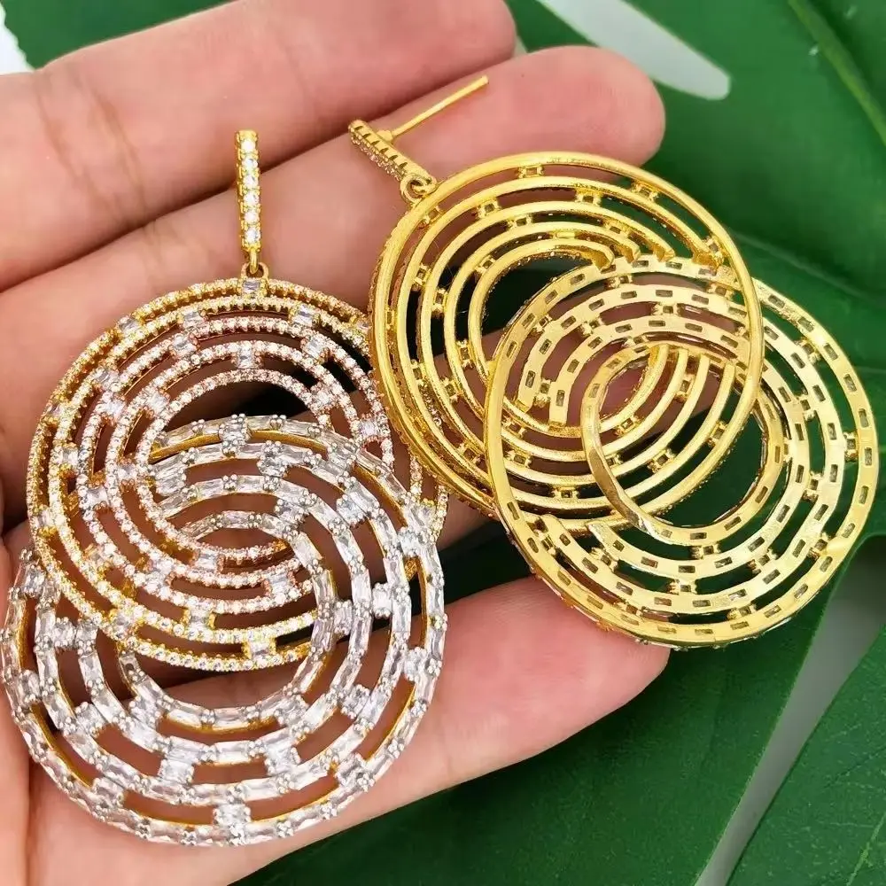 

Missvikki Bridal Dangling Earrings Party Wedding Jewelry Gifts Luxury Skeleton Rhinestone Fashion Pendant Earrings for Women