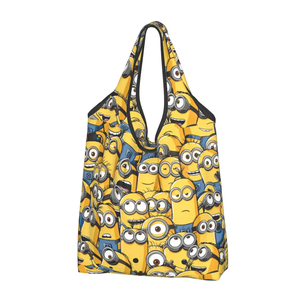 Tas belanja Minion kartun cetak 3D tas belanja desainer tas Tote kasual wanita tas tangan siswa kantor poliester