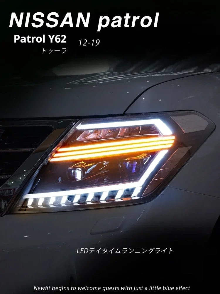 FT Car Lights forNissan Patrol Y62 Headlights 2012-2019 LED Projetor Headlamp Daytime Running Light Automotive Accessories