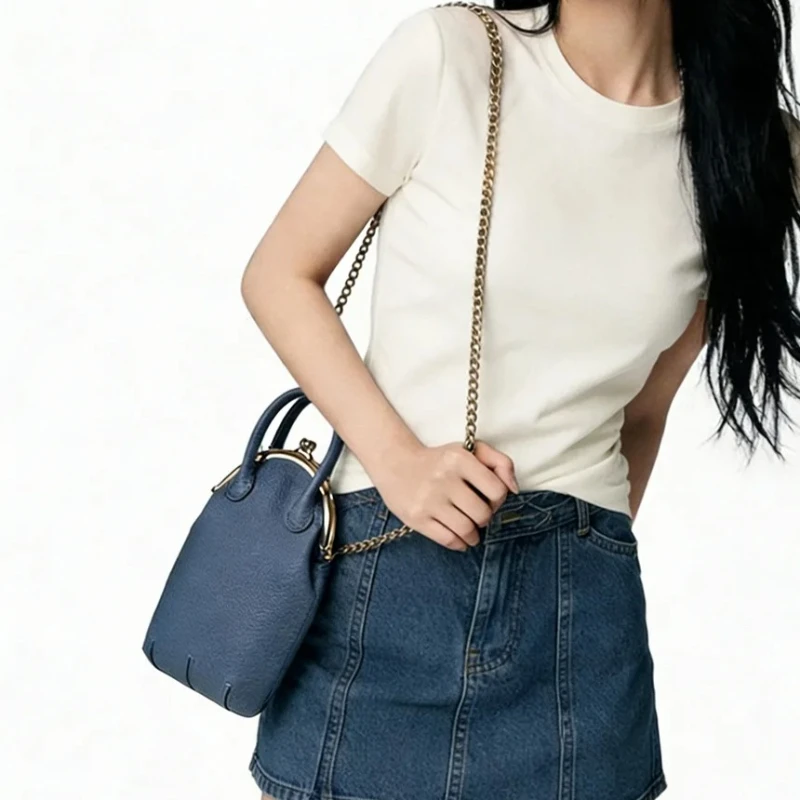 

Women's Small Crossbody Bags Fashion Designer Cowhide Mini Shoulder Bag, Frame Mobile Phone Wallet with Crossbody Chain