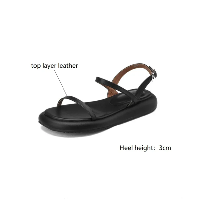 New 2023 Summer Sandals Shoes for Women Round Toe Low Heel Sandals Roman Shoes Open Toe Women Sandals Zapatos Mujer Flat Shoes