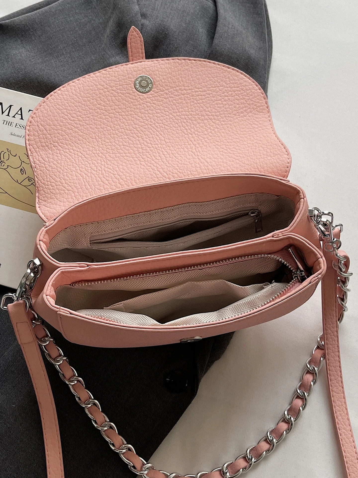 independent-double-layer-zipper-dark-bag-chain-underarm-crossbody-bag-trendy-design-soft-pu-leather-small-size-for-women