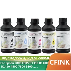 UV Hard Ink 500ML LED UV Ink For Epson L800 L805 L1800 R290 R330 1390 1400 1410 1500W DX5 DX7 UV Flatbed Printer