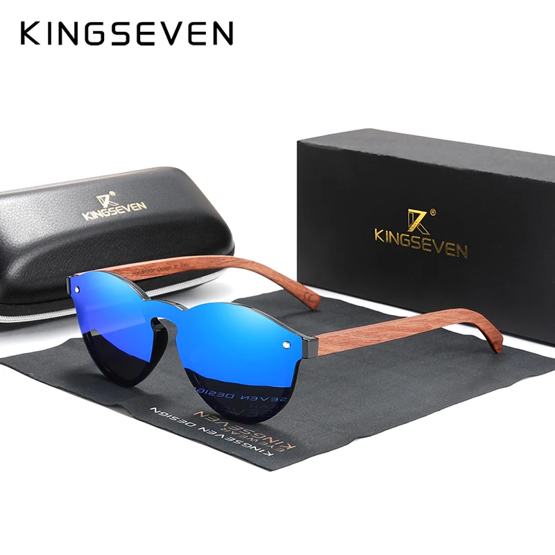 Natural Wooden Sunglasses KINGSEVEN Bubinga Men's Polarized Glasses Wooden Fashion Sun Glasses Original Accessories