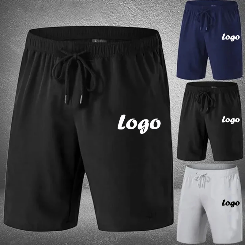 Straße benutzer definierte Logo gedruckt Baumwolle Shorts Hose gerade Tasche koreanische Hip Hop Basic Hose übergroße Männer ästhetische Sommer hose