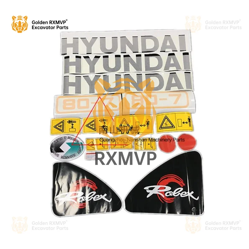 For Hyundai R55/60/80/225LC/215LC/375-7Stickers for entire car body Car Logo Excavator Parts