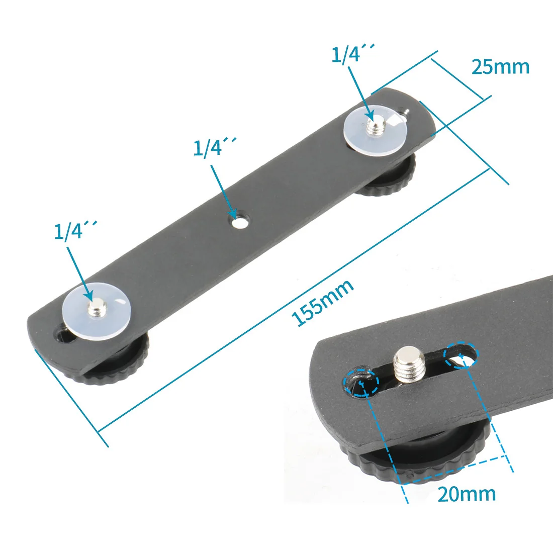 Magnetischer Magnet Auto-Saugnapf-Basis, Durchmesser 66 mm/43 mm, 1/4 Zoll Stativ-Adapter, Kugelkopf für GoPro-Kamera, Osmo Pocket Gimbal, Mobiltelefon – Detail 22