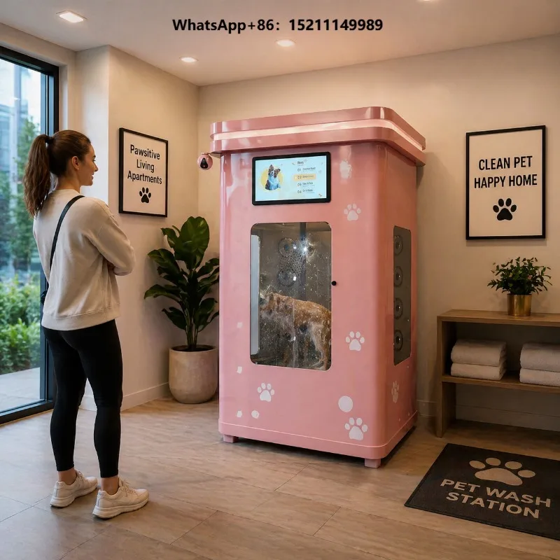 Eco-Friendly Auto Pet Wash Machine Space Saving Anti Scratch Modern Pet Bathing System Pet Care